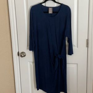 Navy blue career dress.